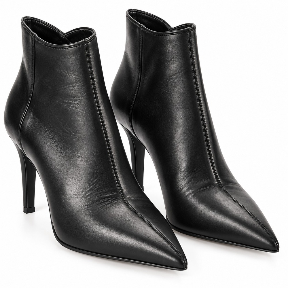 Marc Fisher Miggi Black Leather Western Cowboy Ankle Boots Booties Women's 5.5
